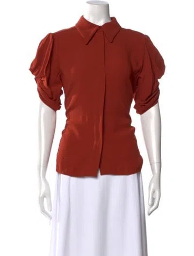 Pre-owned Chloé Short Sleeve Blouse In Orange