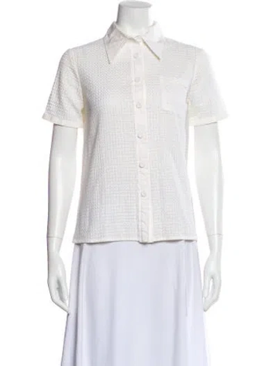 Pre-owned Chloé Short Sleeve Blouse In White