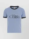 Chloé Short Sleeve Crew Neck T-shirt With Trim In Animal Print