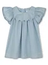 Chloé Short Sleeve Denim Dress In Blue