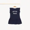 Chloé Robe À Manches Courtes Femme Bleu Taille 15-18 100% Coton In Blue