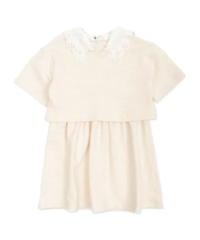 Chloé Kids' Short Sleeve Dress In White