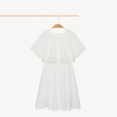 Chloé Short-sleeve Long Dress White Size 8 100% Cotton