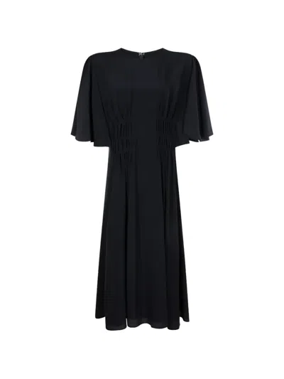 Chloé Short-sleeve Midi Dress In Black