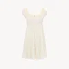 Chloé Short-sleeve Mini Dress In Silk Mousseline & Lace In White