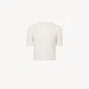 Chloé Short-sleeve Pearl Sweater In Wool & Cashmere White Size L 70% Wool, 30% Cashmere, Abs - Acrylonitri In White