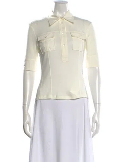 Pre-owned Chloé Short Sleeve Polo In Neutrals