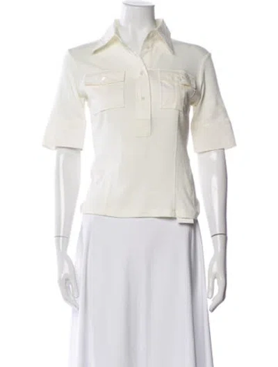 Pre-owned Chloé Short Sleeve Polo In White