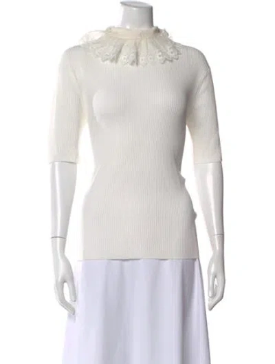 Pre-owned Chloé Short Sleeve Top In White