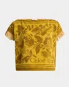 Chloé Short-sleeve Towelling Boxy Top In Yellow