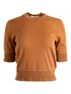 Chloé Short-sleeve Wool Top In Brown