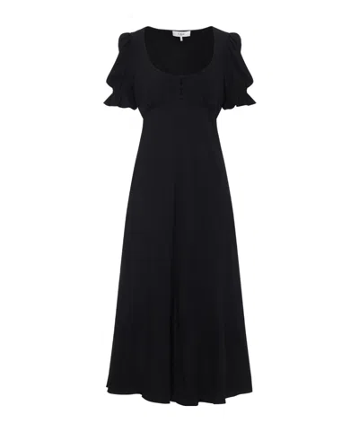 Chloé Long Dress With Button Detail And Empire Waistline In Black