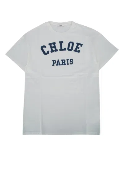 Chloé Kids' Short Sleeved Dress In Blue