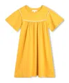 Chloé Short-sleeve Organic Cotton Dress In Yellow