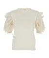 Chloé Short-sleeved Lotus Leaf Edge T-shirt In Nude