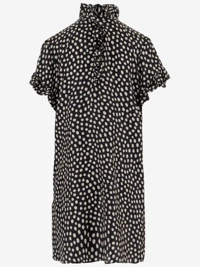 CHLOÉ SHORT-SLEEVED SILK JACQUARD MINI DRESS