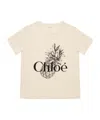Chloé Pink Crewneck T-shirt With Maxi Logo Print On The Front In Cotton Woman In Neutral