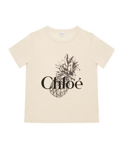 CHLOÉ CHLOÉ LOGO PRINTED CREWNECK T-SHIRT