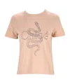 Chloé Printed Cotton-jersey T-shirt In Nude
