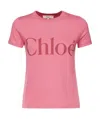 Chloé Logo-print Cotton T-shirt In Pink