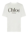 Chloé White Crewneck T-shirt With Logo Print On The Front In Cotton Woman In White