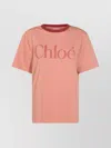 Chloé Short Sleeves Collar Contrast In Pink