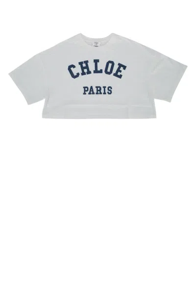 Chloé Kids' Short Sleeves Tee-shirt In Gray