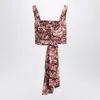 Chloé Rose Print Cropped Silk Top