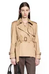 Chloé Belted Double-breasted Overcoats Epaulettes In Brown