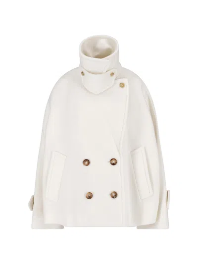 Chloé Short Virgin Wool Coat In White