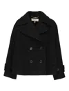 Chloé Short Wool Coat In Black