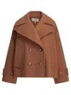 Chloé Short Wool Coat In Brown