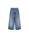 Chloé Blue Bermuda Patchwork Denim Shorts
