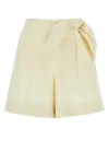 Chloé Chloe Ivory Linen Shorts In Brown