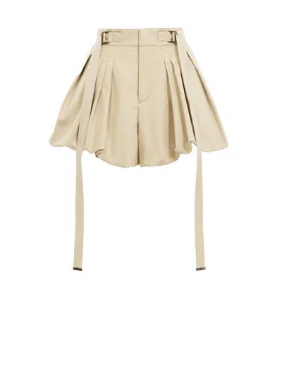 Chloé Chloe Khaki Cotton Shorts In Neutral