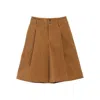 Chloé Cotton Bermuda Shorts In Brown