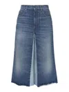 Chloé Patchwork Denim Bermuda Shorts In Blue