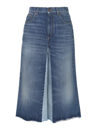 CHLOÉ SHORTS BERMUDA IN DENIM PATCHWORK