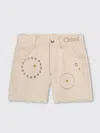 Chloé Chloe Girls Eyelet-detail Cotton Shorts In Brown