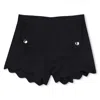 Chloé Scallop-edge Linen Shorts In Blue
