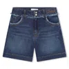 Chloé Logo-embroidered Denim Shorts In Blue
