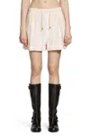 Chloé Striped Cotton-poplin Shorts In Pink