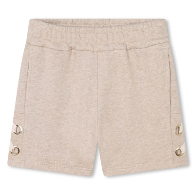 Chloé Kids' Shorts With Embroidery In Beige Antico