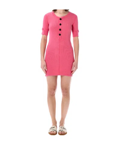 Chloé Short-sleeved Dress In Pink