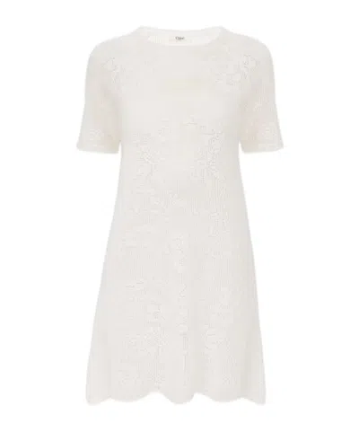 Chloé Short-sleeved Dress In White