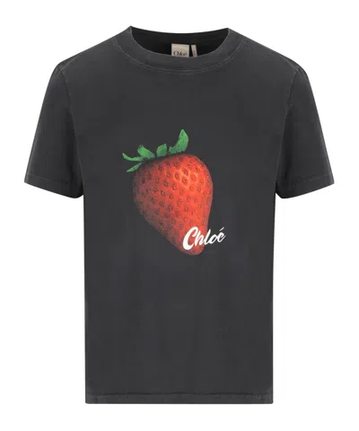 Chloé Short-sleeved T-shirt In Gray