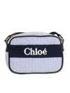 Chloé Logo Shoulder Bag In Blue