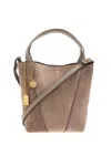 Chloé Small Suede Tote Bag With Gold-tone Hardware In Gray