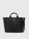 Chloé Chloè Carry Black Tote Bag With Logo In Black