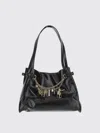 Chloé Leather Shoulder Bag Adorned With Charms In Black